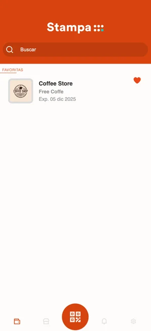 Favorite businesses saved in wallet